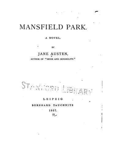 Jane Austen: Mansfield Park: A Novel (1867, B. Tauchnitz)