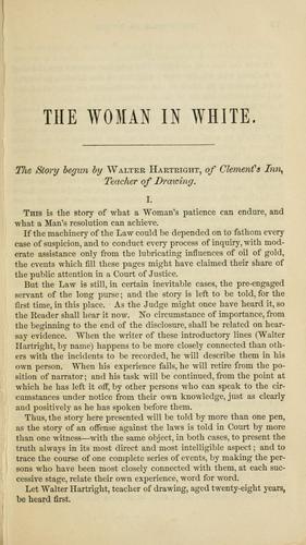 Wilkie Collins: The woman in white (1873, Harper)